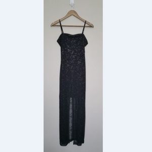 Black Glitter Sparkle Prom Formal Dress Sz Small